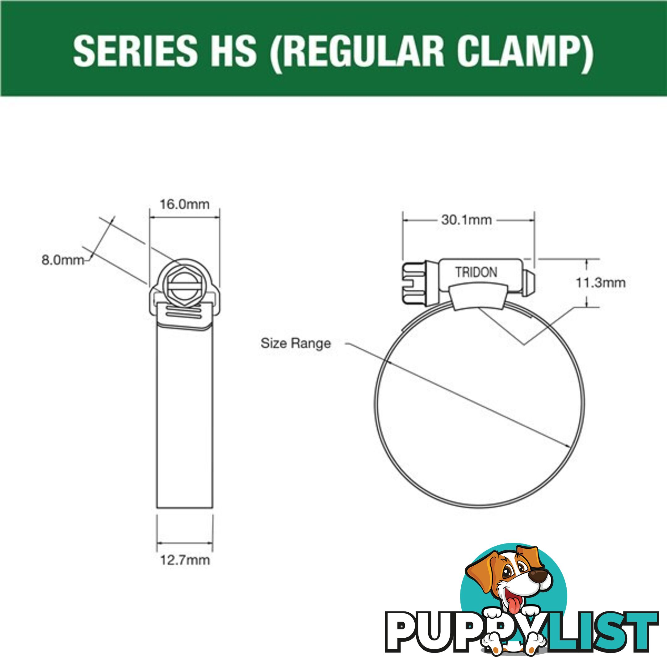 Tridon Part S. Steel Hose Clamps 115mm â 165mm Perforated Band 10pk SKU - HS096P