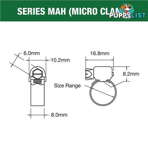 Tridon Full S. Steel Hose Clamp 22mm â 45mm Micro Perforated Band 10pk SKU - MAH020P