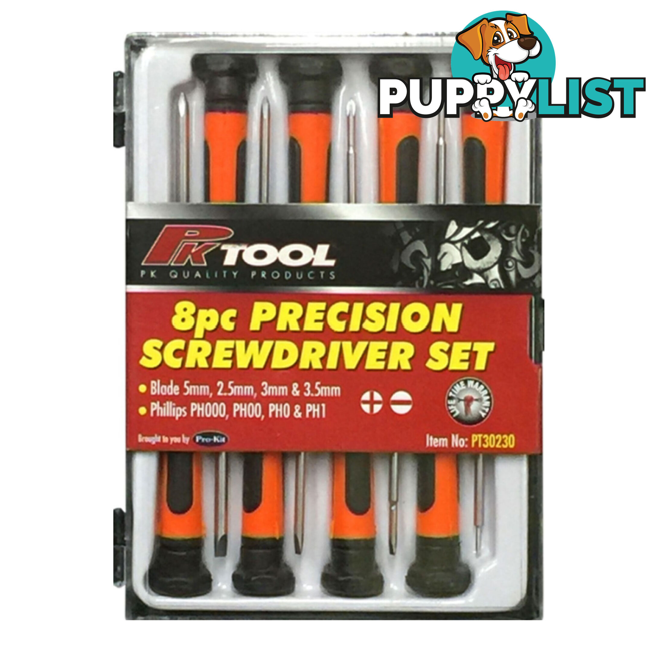 Precision Screwdriver 8pc Set 4 x Flat 4 x Phillips SKU - PT30230