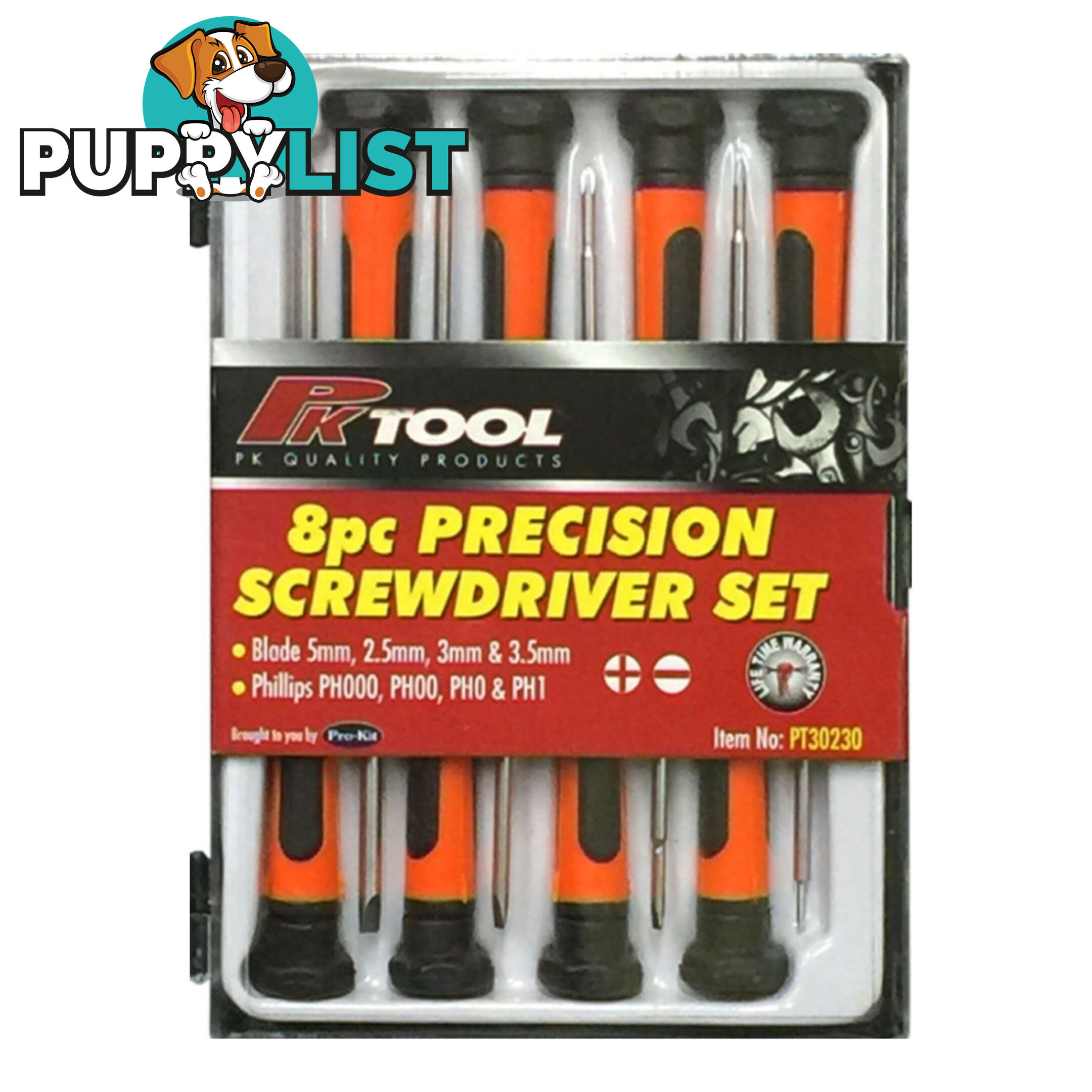 Precision Screwdriver 8pc Set 4 x Flat 4 x Phillips SKU - PT30230