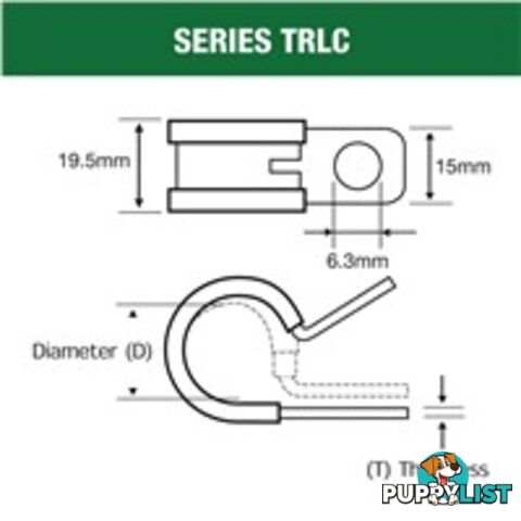 Tridon Rubber Lined Hose Clamp 9.5mm Zinc Plated 10 pk SKU - TRLC10P