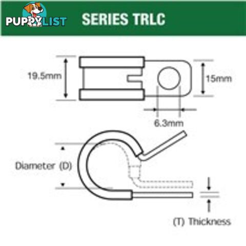 Tridon Rubber Lined Hose Clamp 9.5mm Zinc Plated 10 pk SKU - TRLC10P