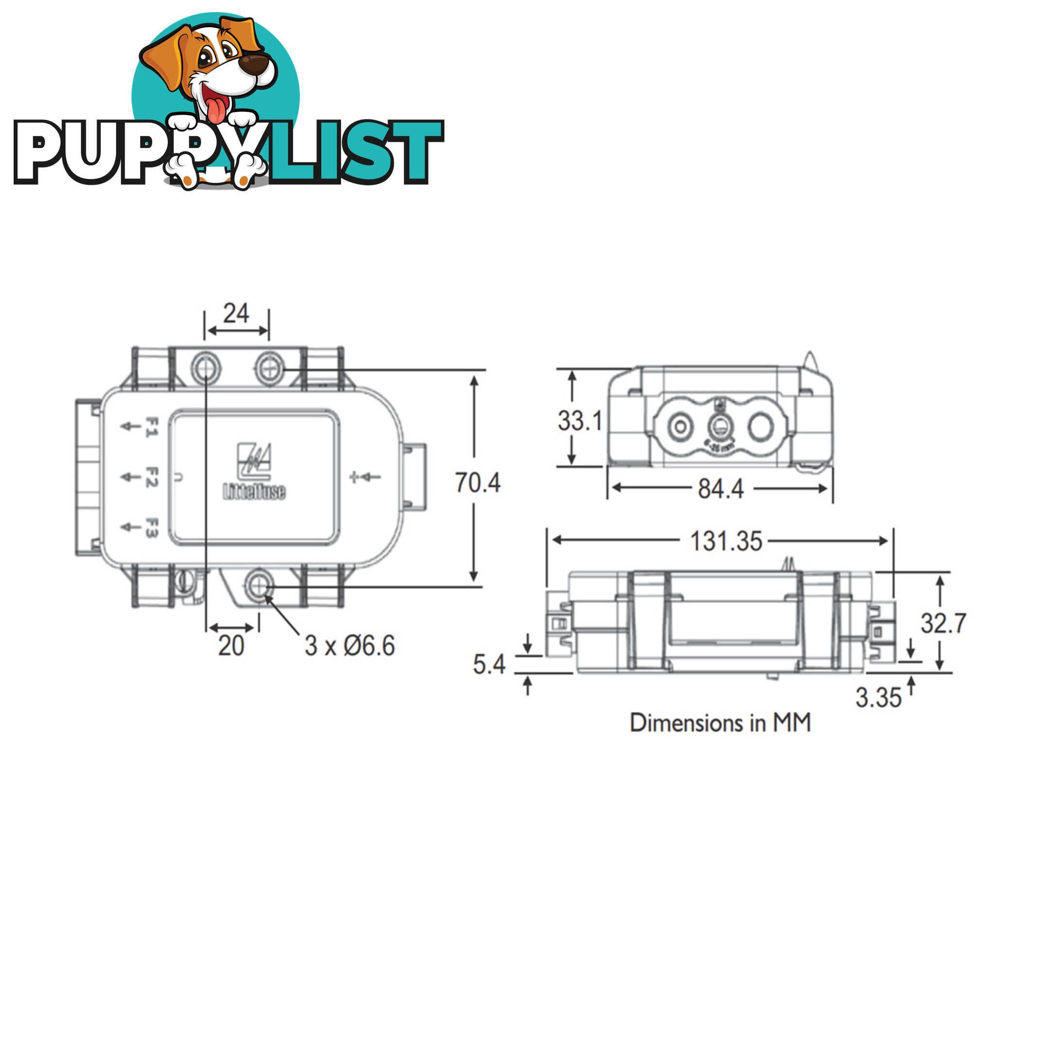 Midi Fuse MDB Power Distribution Module Up to 3 Fuses SKU - 4980933