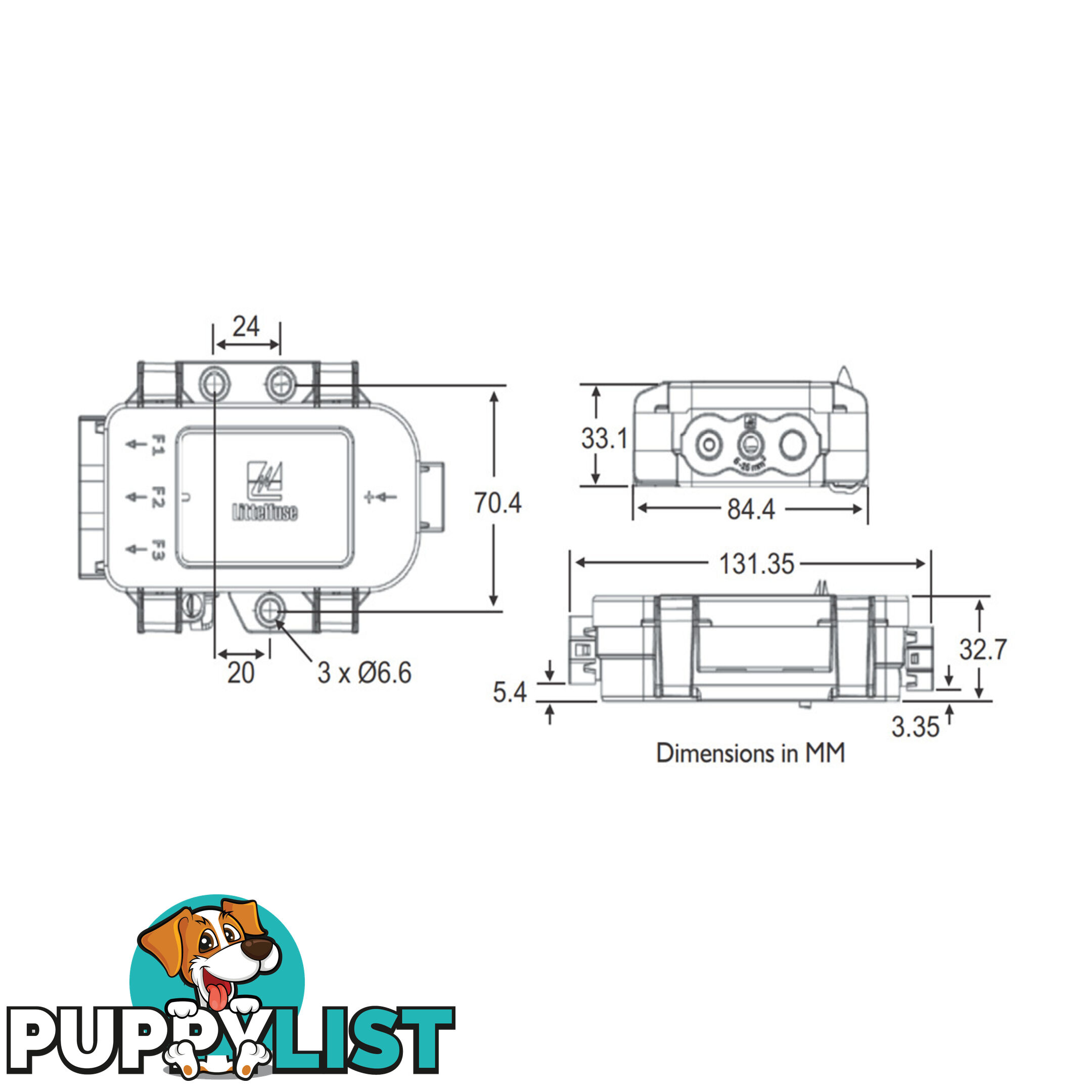 Midi Fuse MDB Power Distribution Module Up to 3 Fuses SKU - 4980933