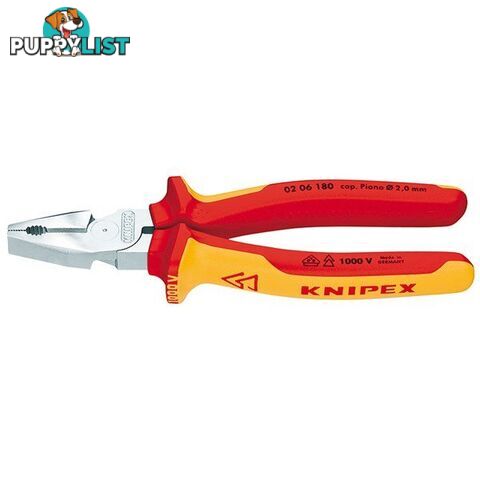 Knipex 180mm High Leverage Combination Pliers  - 1000V VDE SKU - 206180