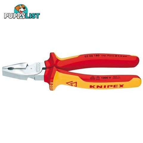 Knipex 180mm High Leverage Combination Pliers  - 1000V VDE SKU - 206180