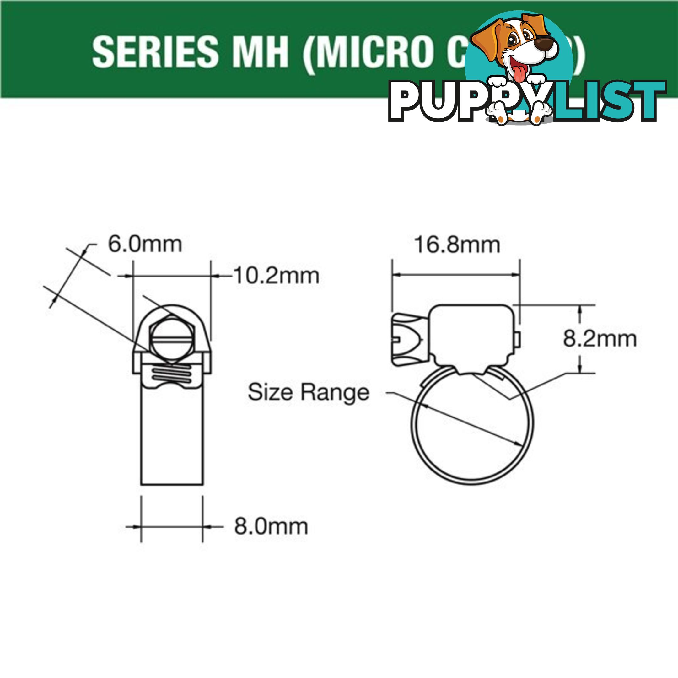 Tridon Part S. Steel Hose Clamp 59mm â 76mm Micro Perforated Band 10pk SKU - MH040P