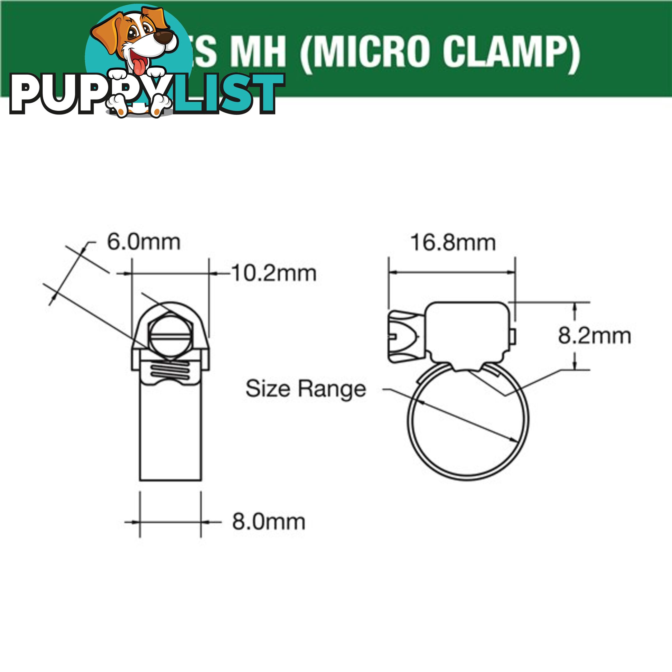 Tridon Part S. Steel Hose Clamp 59mm â 76mm Micro Perforated Band 10pk SKU - MH040P