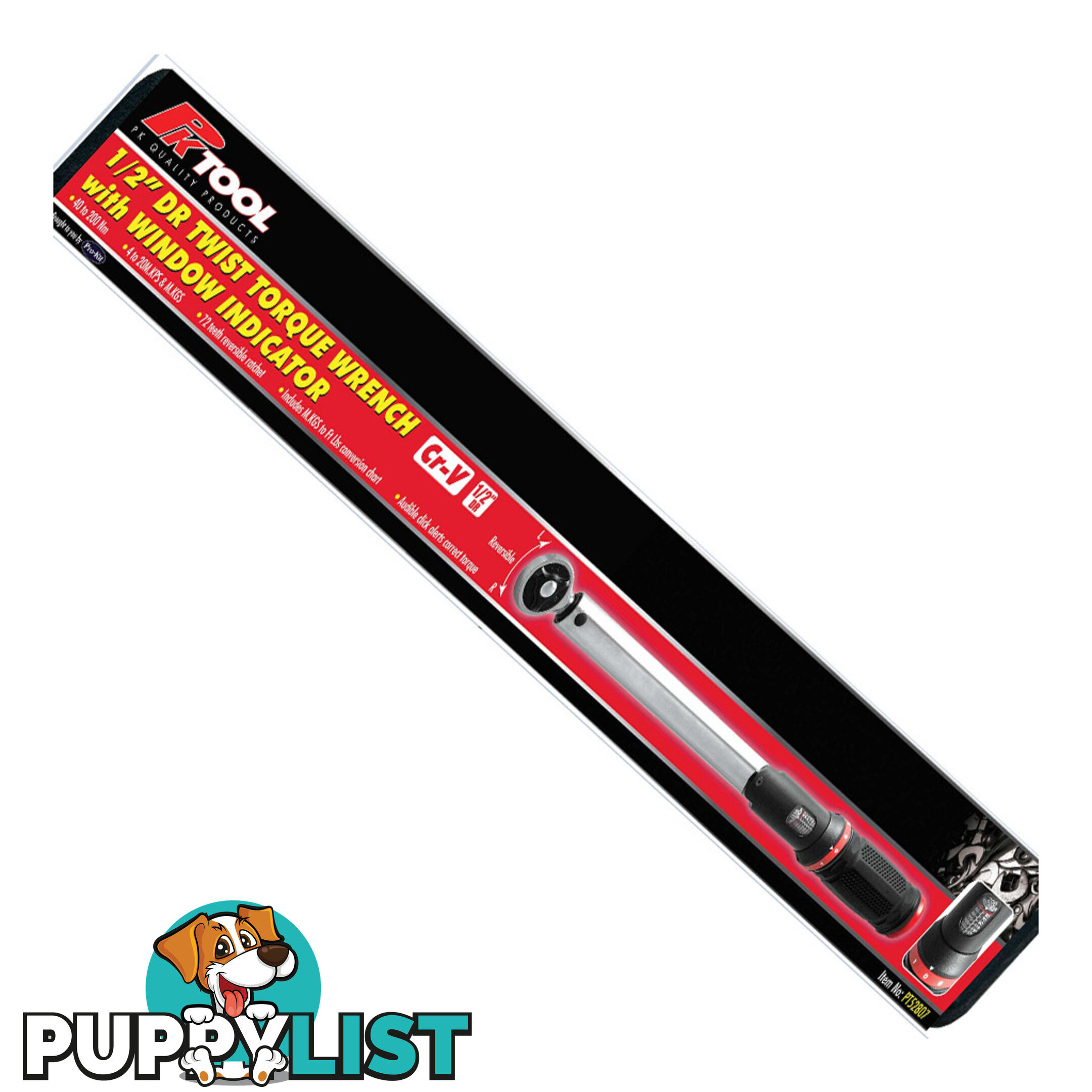 Twist Torque Wrench  40  - 200Nm 1/2 "dr 490mm Long with Window Indicator   Case SKU - PT52807