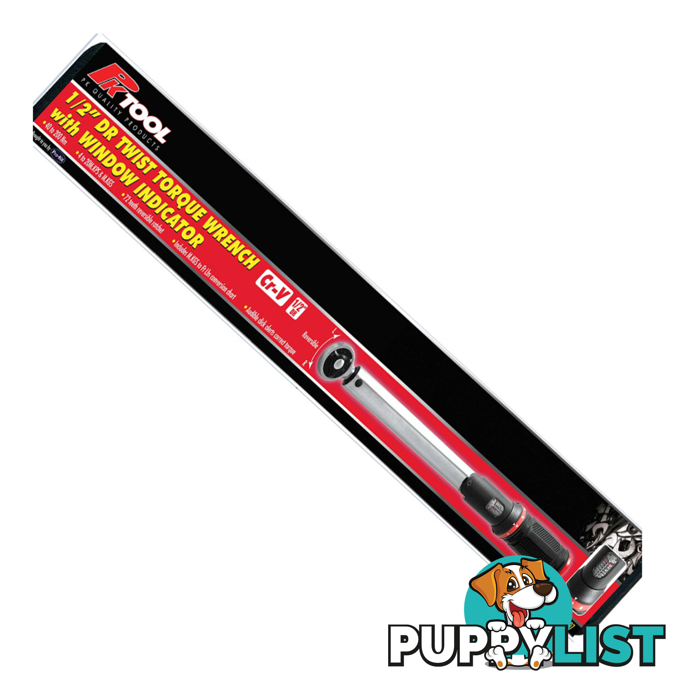 Twist Torque Wrench  40  - 200Nm 1/2 "dr 490mm Long with Window Indicator   Case SKU - PT52807