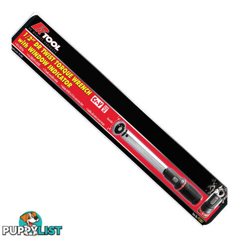 Twist Torque Wrench  40  - 200Nm 1/2 "dr 490mm Long with Window Indicator   Case SKU - PT52807