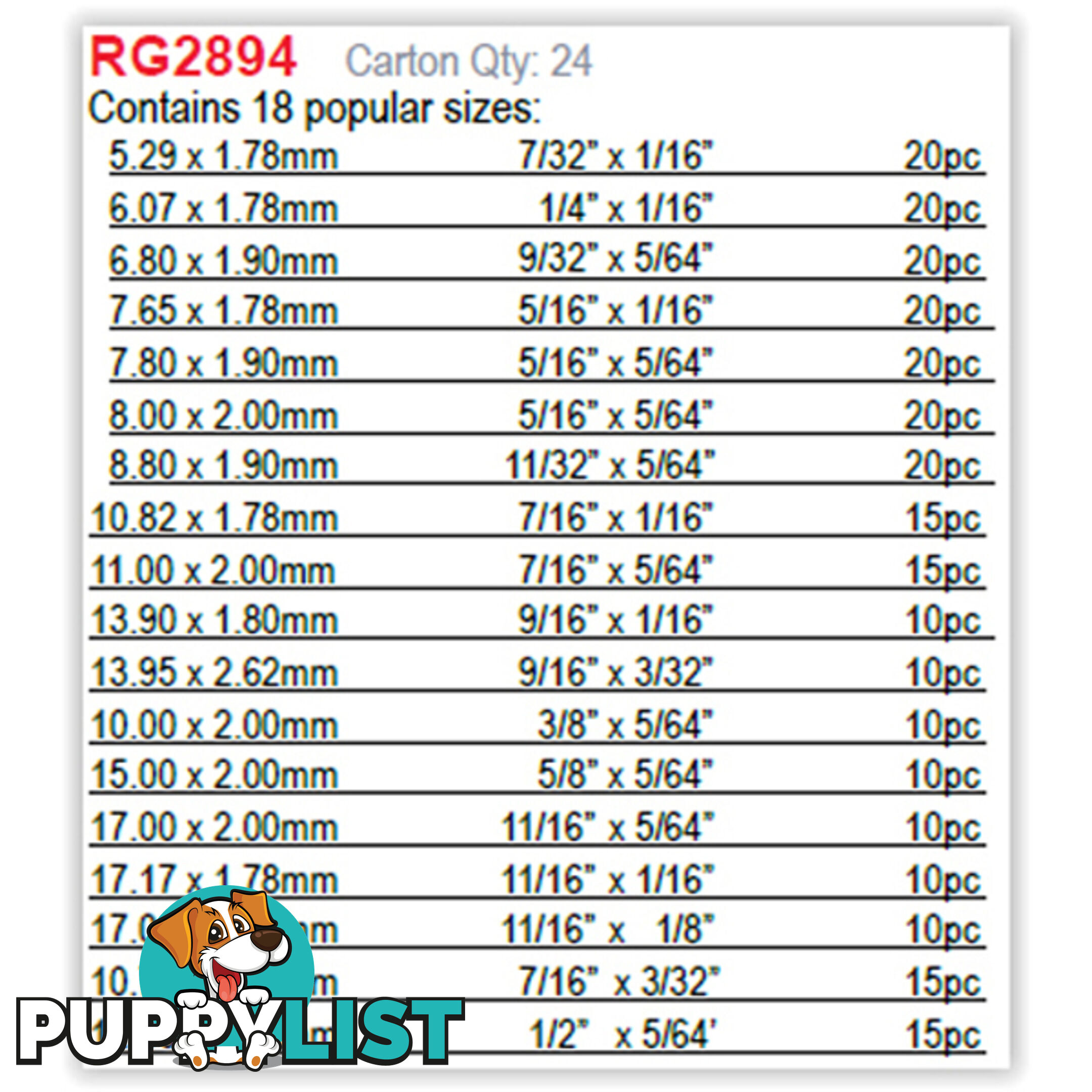 270pc HNBR O-Ring Assortment Kit SKU - RG2894