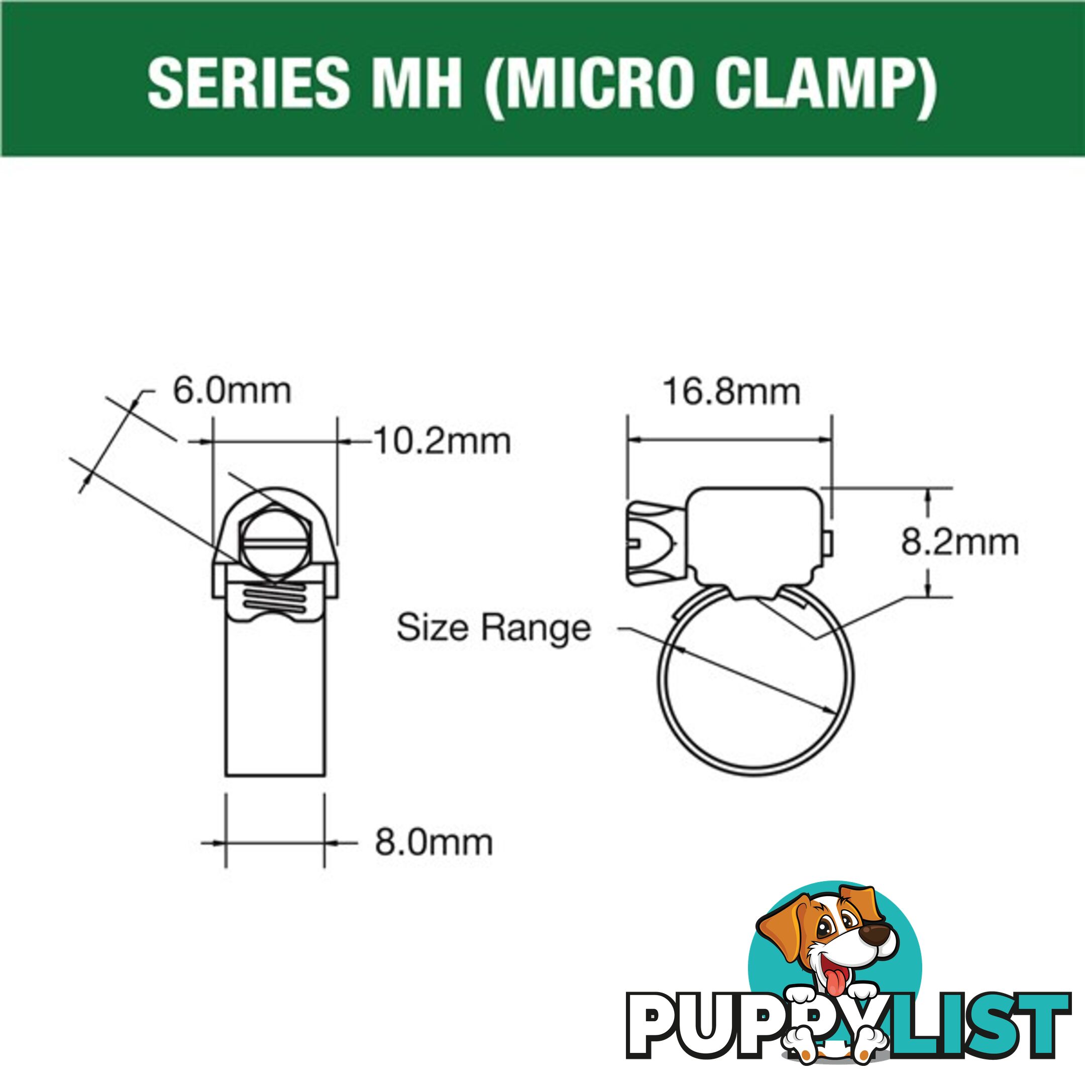 Tridon Part S. Steel Hose Clamp 13mm â 25mm Micro Perforated Band 10pk SKU - MH008P