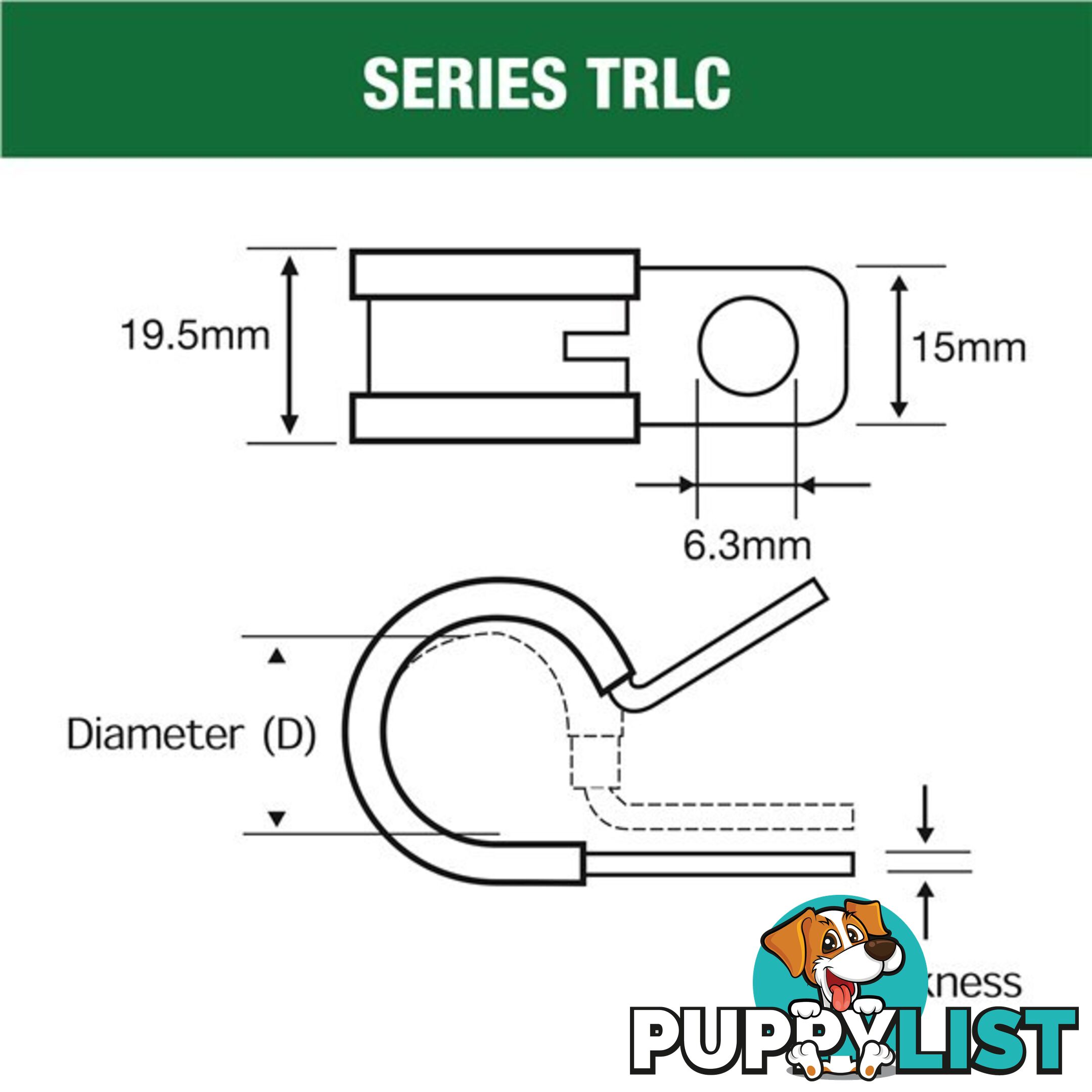 Tridon Rubber Lined Hose Clamp 32mm Zinc Plated 10 pk SKU - TRLC32P