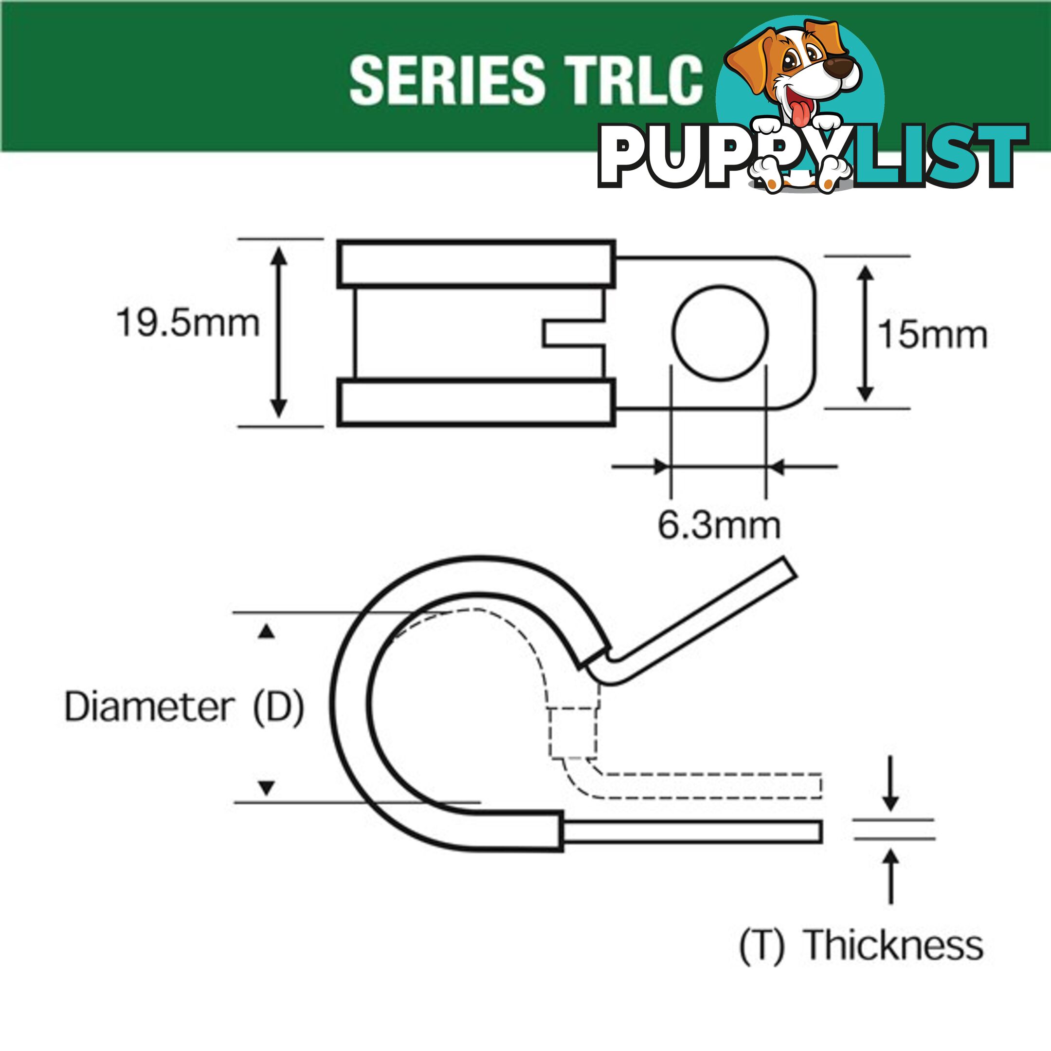 Tridon Rubber Lined Hose Clamp 32mm Zinc Plated 10 pk SKU - TRLC32P