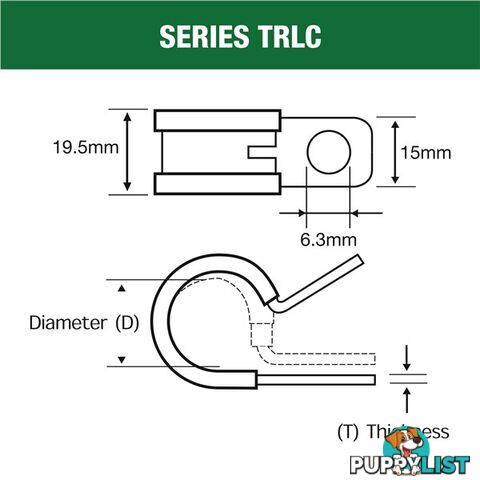 Tridon Rubber Lined Hose Clamp 32mm Zinc Plated 10 pk SKU - TRLC32P