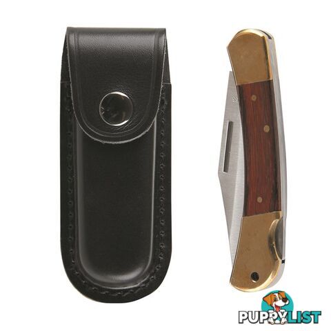 Toledo Stock Knife  - Single 100mm Blade With Leather Pouch SKU - SK5