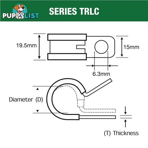 Tridon Rubber Lined Hose Clamp 18mm Stainless Steel 10 pk SKU - TRLCSS18P