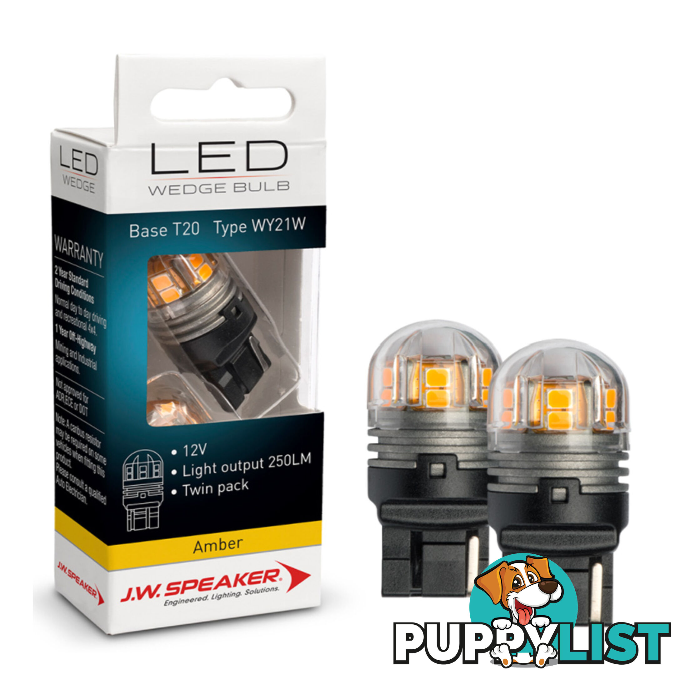 JW Speaker LED 12/24v Bulb S8 Base Amber Light Twin Pack SKU - 990132