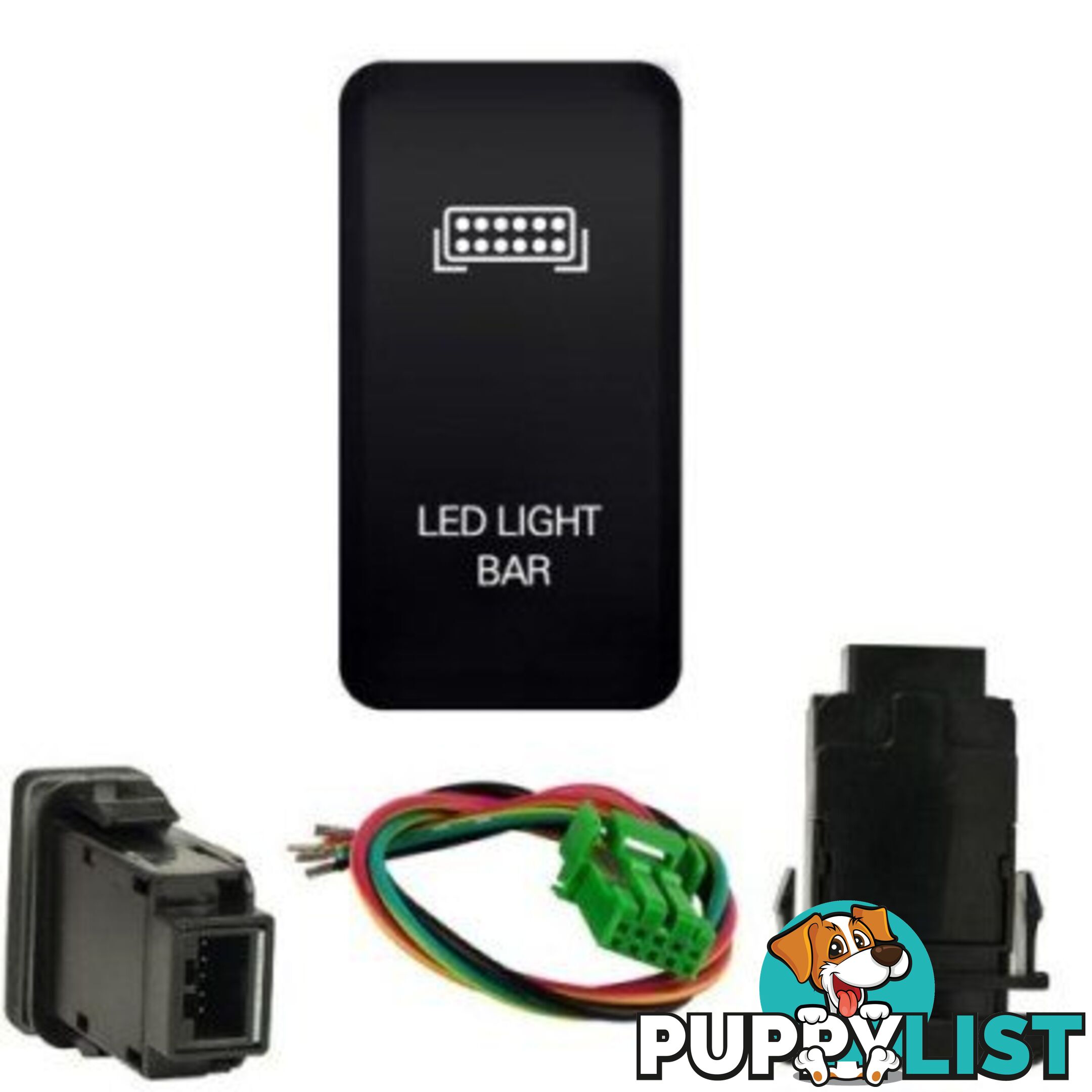 LED Lightbar Switch Compatible with Toyota  White B/Light SKU - BB-NSTPBS W