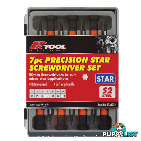 Precision Star Screwdriver 7pc Set T4  - T10 SKU - PT30232