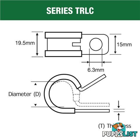 Tridon Rubber Lined Hose Clamp 74mm Zinc Plated 10 pk SKU - TRLC74P