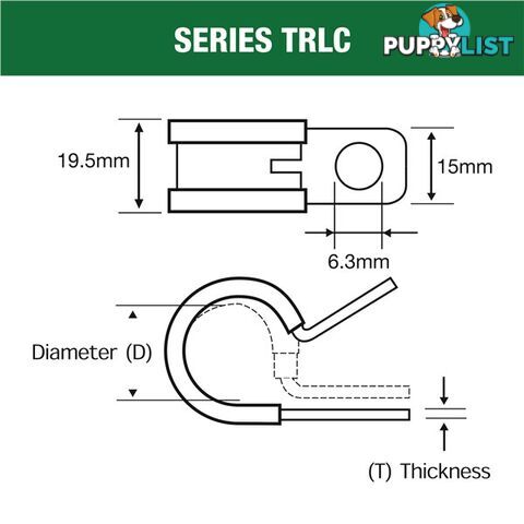 Tridon Rubber Lined Hose Clamp 51mm Zinc Plated 10 pk SKU - TRLC51P