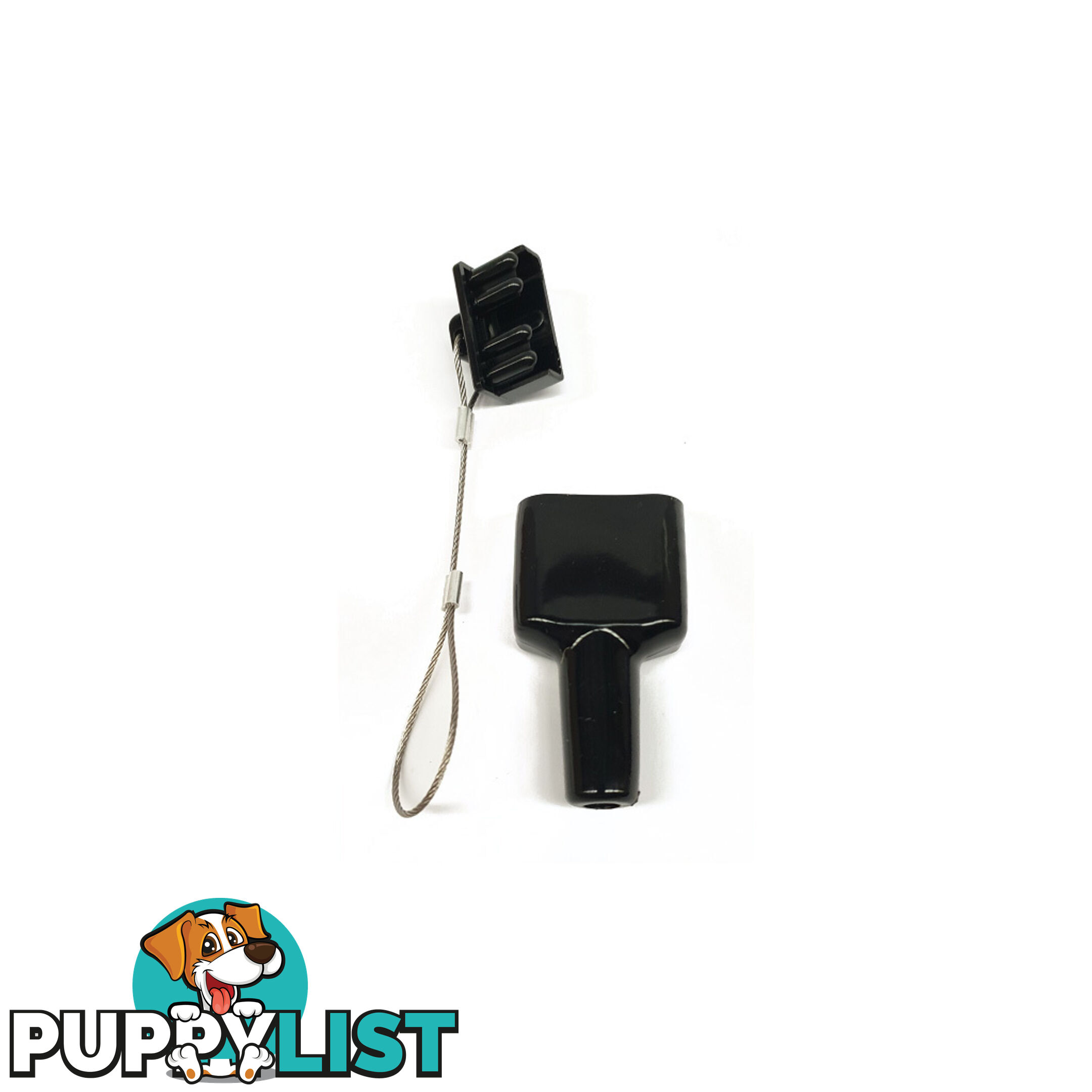 50 amp Anderson Plug Dust Cover Kit Top and Bottom with Wire Cable SKU - BB-DustCoverKitBlack2pc