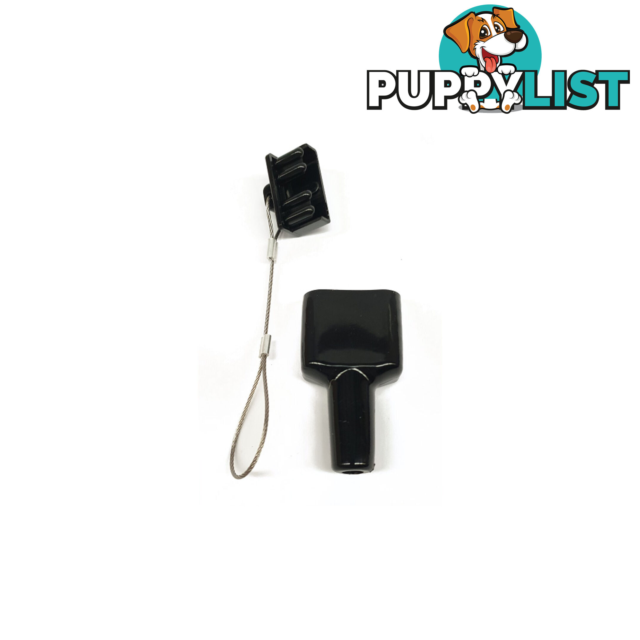 50 amp Anderson Plug Dust Cover Kit Top and Bottom with Wire Cable SKU - BB-DustCoverKitBlack2pc