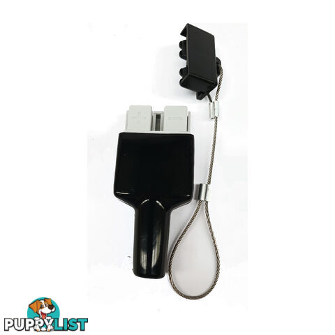 50 amp Anderson Plug Dust Cover Kit Top and Bottom with Wire Cable SKU - BB-DustCoverKitBlack2pc