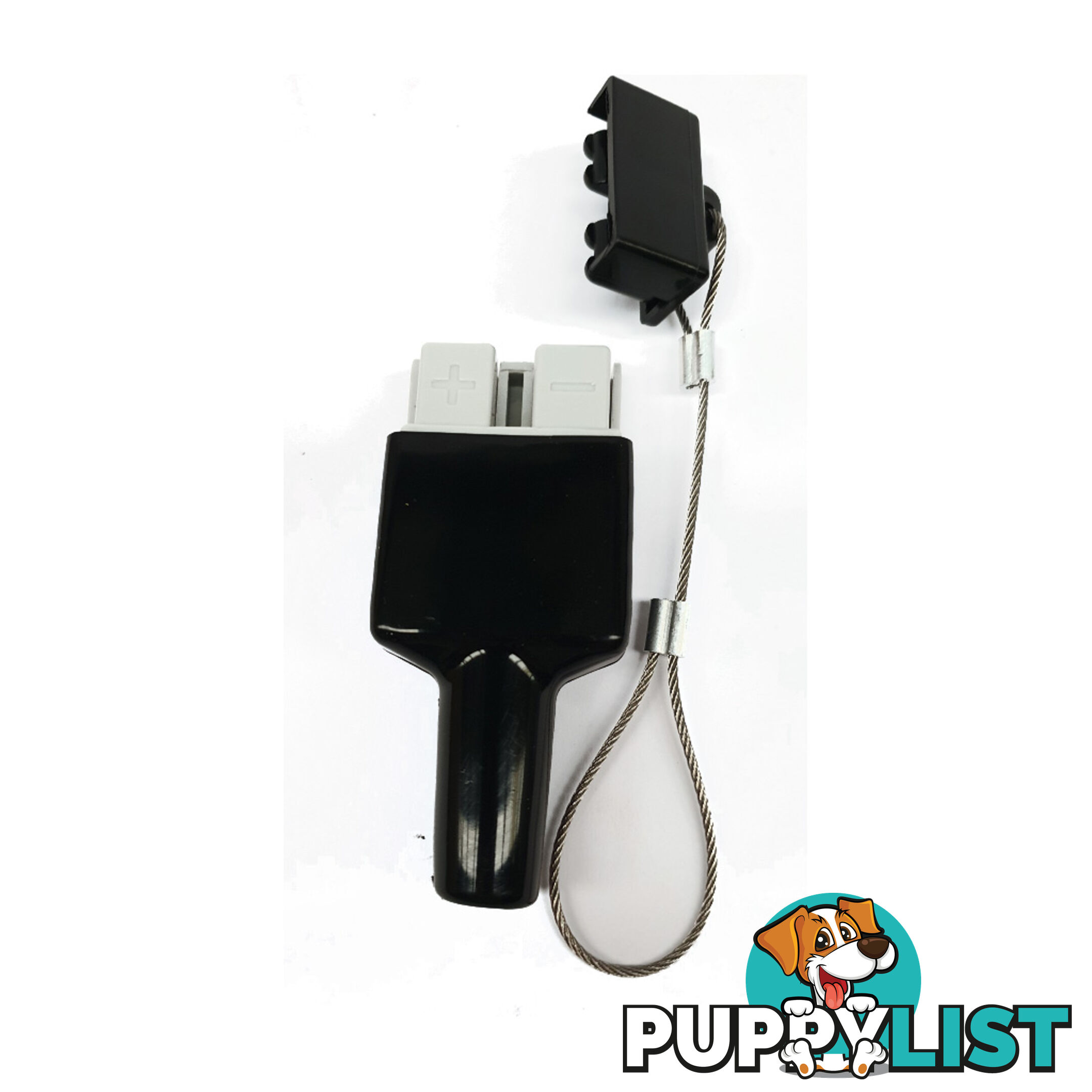 50 amp Anderson Plug Dust Cover Kit Top and Bottom with Wire Cable SKU - BB-DustCoverKitBlack2pc