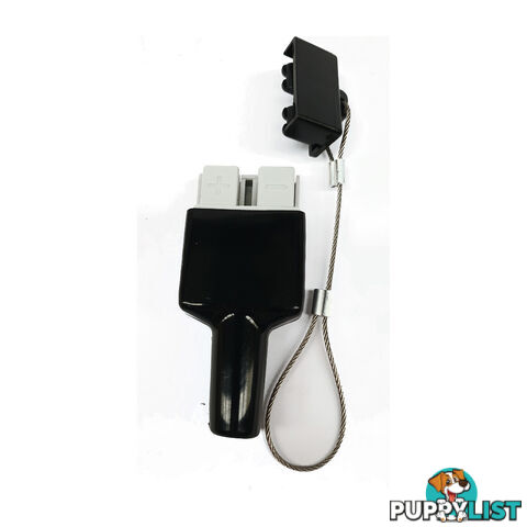 50 amp Anderson Plug Dust Cover Kit Top and Bottom with Wire Cable SKU - BB-DustCoverKitBlack2pc