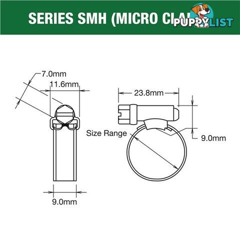 Tridon Regular Hose Clamp 21mm â 38mm Solid Band Part Stainless 10pk SKU - SHS016P