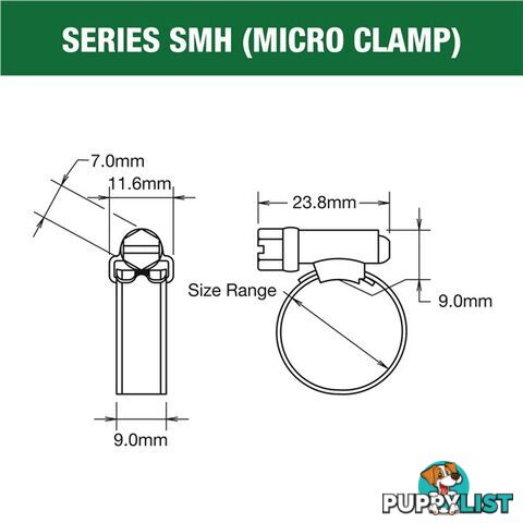 Tridon Regular Hose Clamp 21mm â 38mm Solid Band Part Stainless 10pk SKU - SHS016P