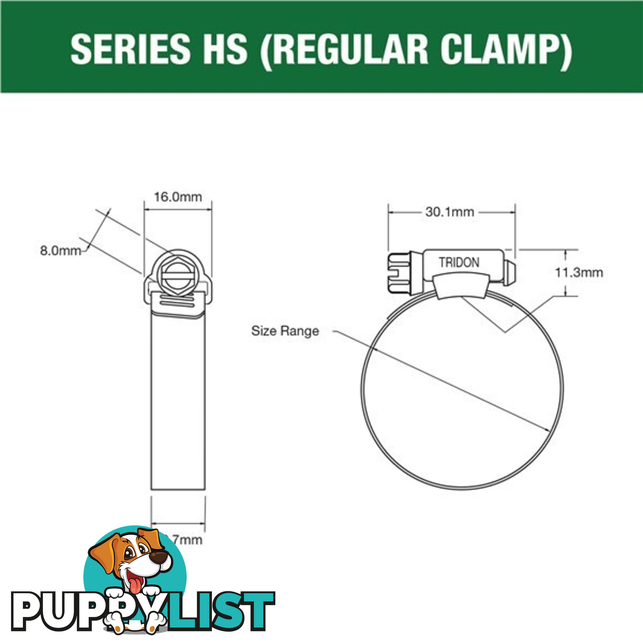 Tridon Part S. Steel Hose Clamps 298mm â 349mm Perforated Band SKU - HS212