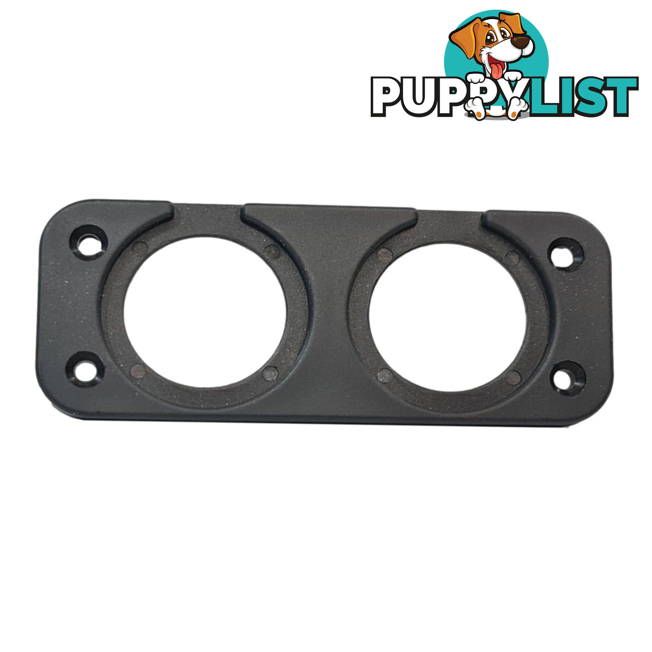 Dual Hole Panel Mount Face Plate for Round Meters or Power Connectors SKU - BBI-Panel-Mount-Dual