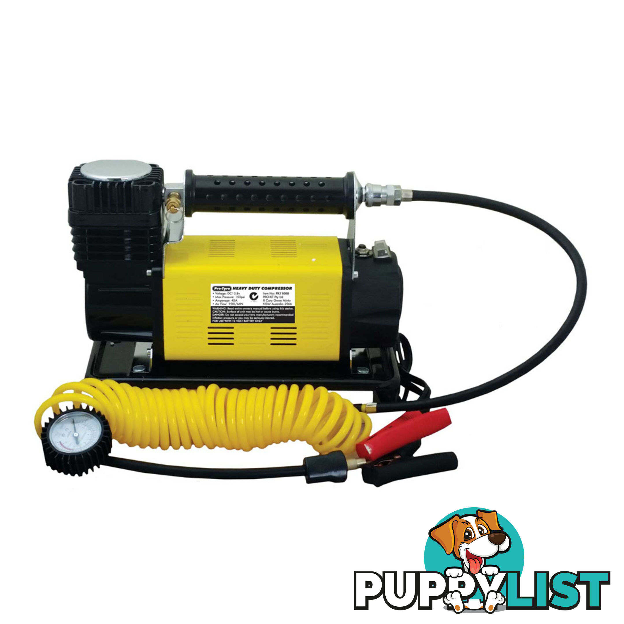 Air Compressor 12v 150psi 160 LPM  45 amp Quick Fill 5m Coiled Hose Carry Bag SKU - PK11000