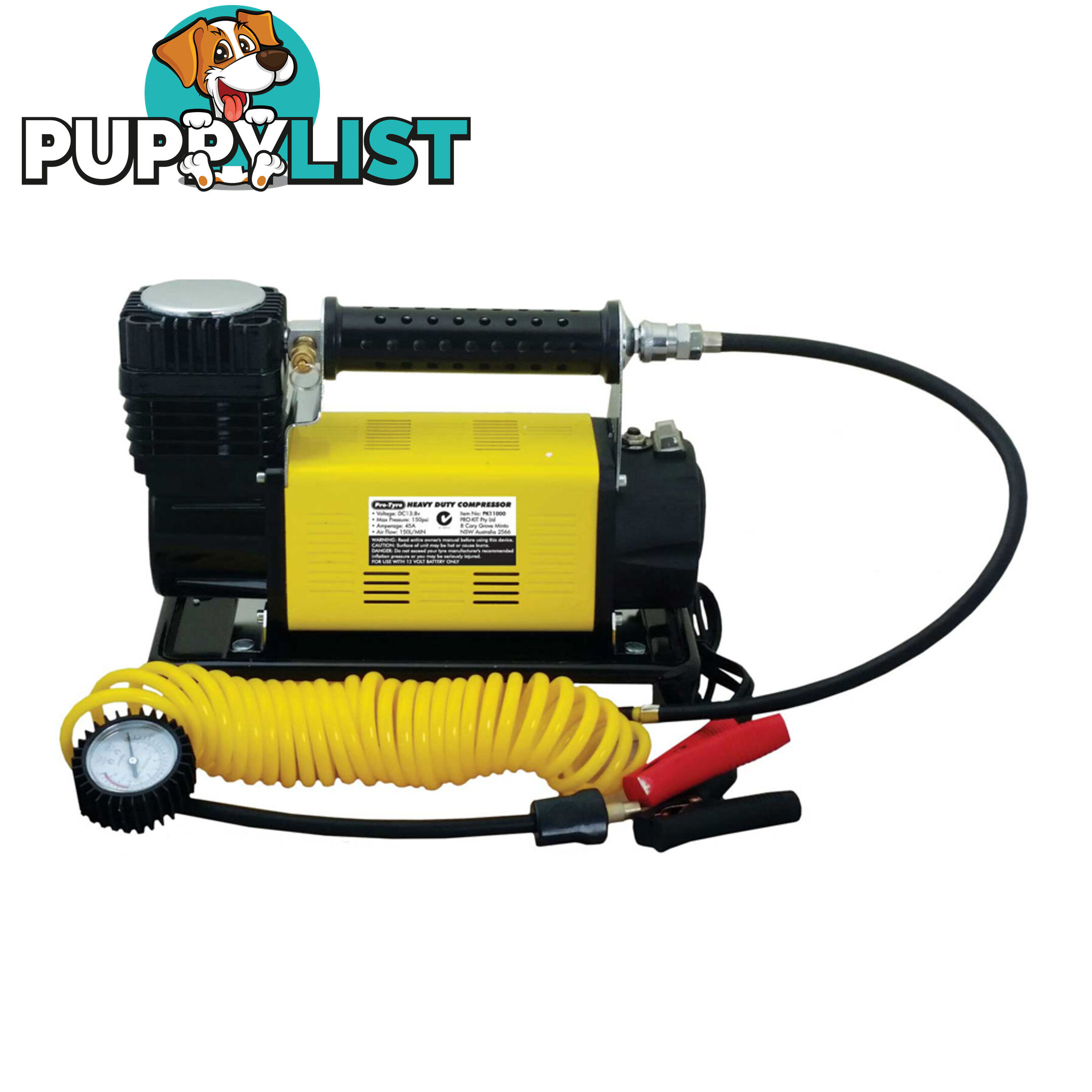 Air Compressor 12v 150psi 160 LPM  45 amp Quick Fill 5m Coiled Hose Carry Bag SKU - PK11000