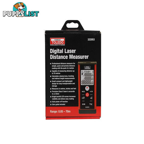 Toledo Digital Laser Distance Measurer Range Finder Up to 70m SKU - 322053