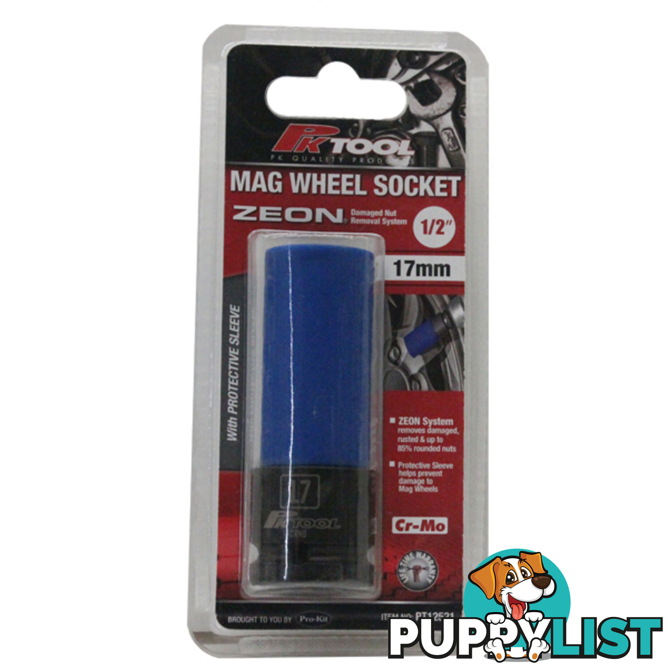 PK Tools 1/2 "dr  Impact Mag Wheel Socket 17mm w/Zeon System SKU - PT12521