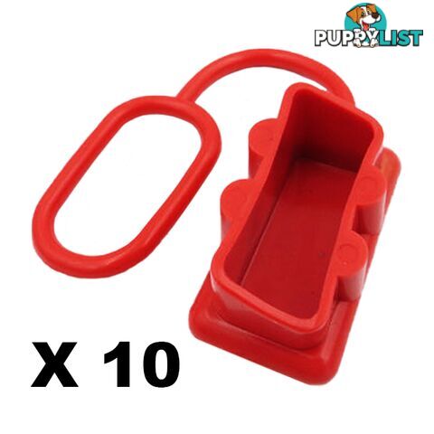 Dust Cap Red x10 to Suit 50 Amp Anderson Plug Dual Battery 50a End Cap SKU - BB-50ampCapRedx10