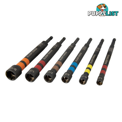 Klein Tools Hollow Magnetic Colour Coded Ratcheting Power Nut Drivers 7pc SKU - 32950