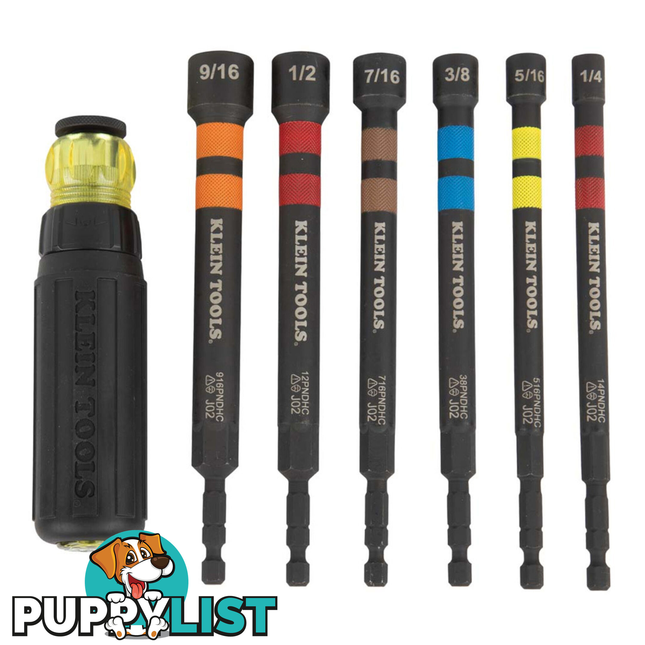 Klein Tools Hollow Magnetic Colour Coded Ratcheting Power Nut Drivers 7pc SKU - 32950