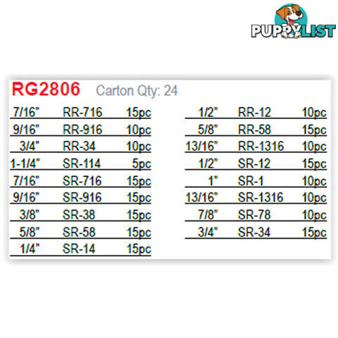 225pc Retaining Ring Assortment Kit SKU - RG2806