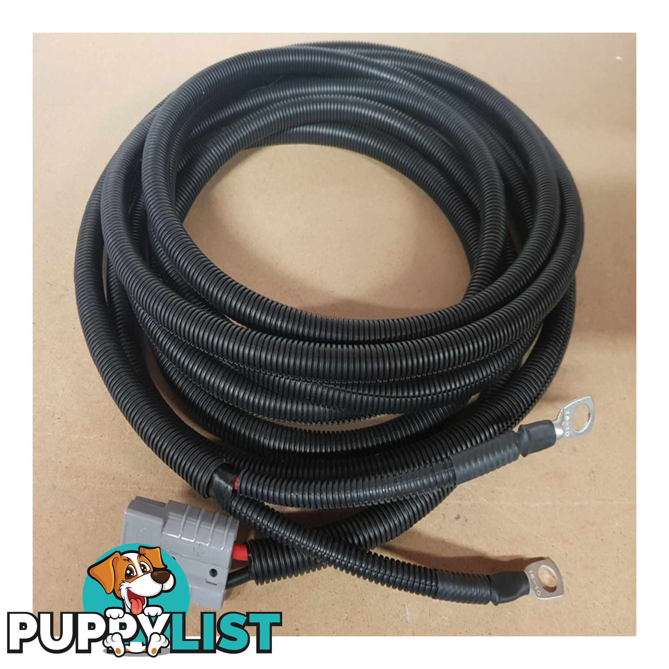 6 B S 12 / 24v Extension  Lead x 5m with 50a Anderson Style Plug, Batt Lugs, Split Tube SKU - BB-10116