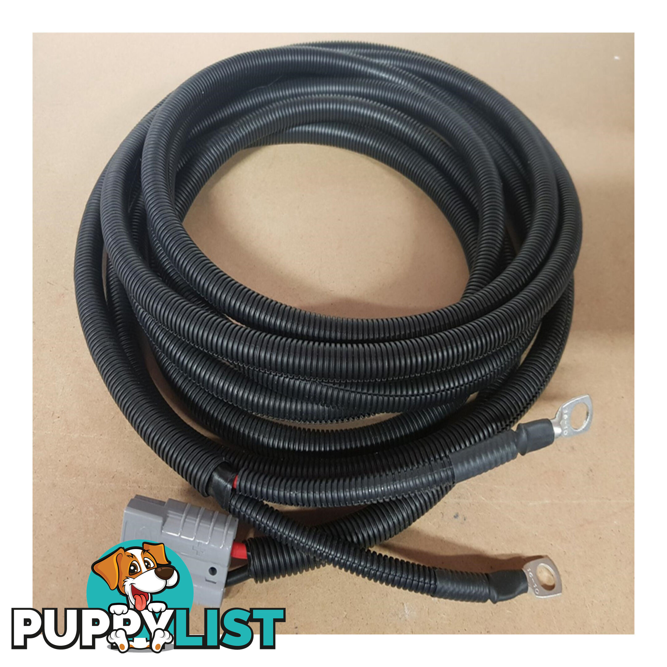 6 B S 12 / 24v Extension  Lead x 5m with 50a Anderson Style Plug, Batt Lugs, Split Tube SKU - BB-10116