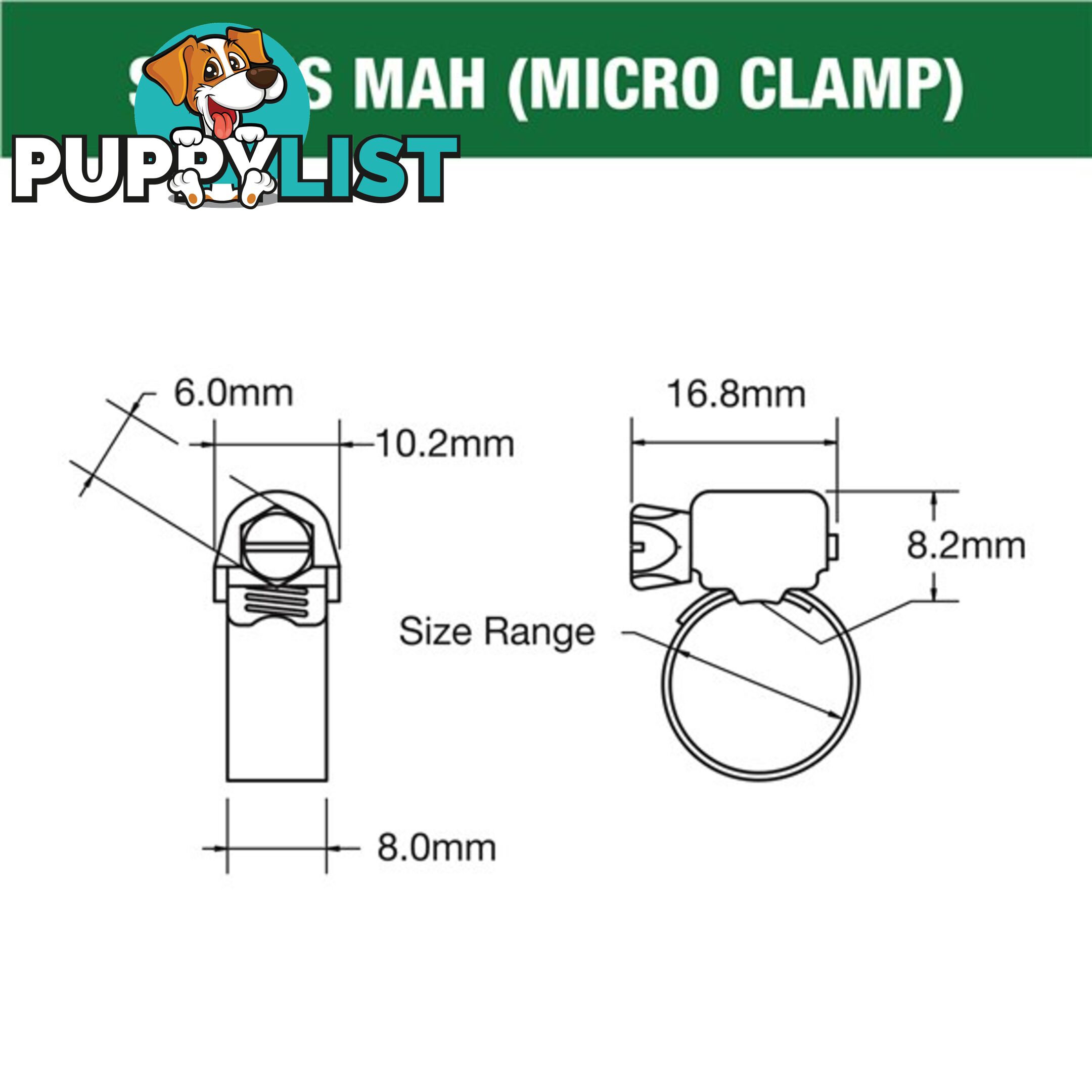 Tridon Full S. Steel Hose Clamp 40mm â 57mm Micro Perforated Band 10pk SKU - MAH028P