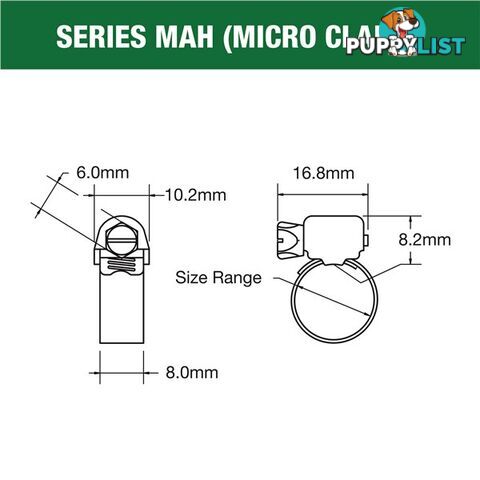 Tridon Full S. Steel Hose Clamp 40mm â 57mm Micro Perforated Band 10pk SKU - MAH028P