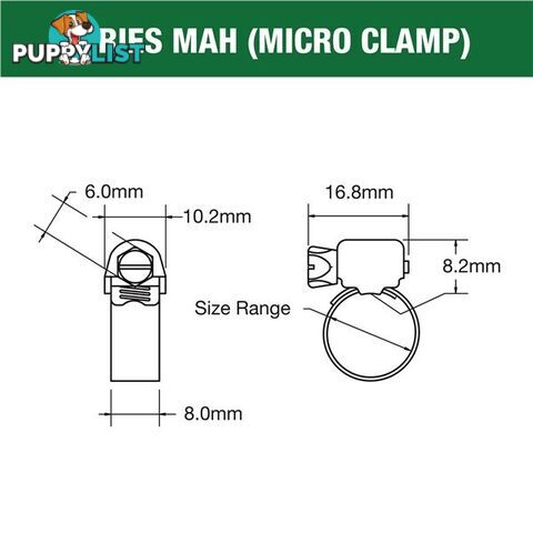 Tridon Full S. Steel Hose Clamp 18mm â 38mm Micro Perforated Band 10pk SKU - MAH016P