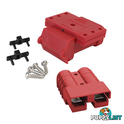 Red 50A Anderson Plug Mounting Kit with LED and Red Anderson Style Plug SKU - TV-201426-50RCombo